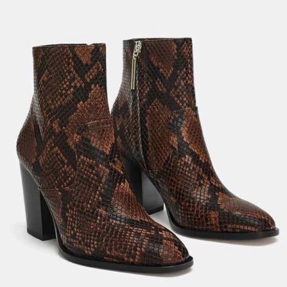 Zara | Shoes | Zara Snake Skin Boots 